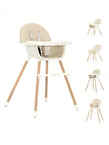 Silla Alta Reforzada Bebe 6 Meses A 3 Años Ajustable 4 En 1 - Beis - Ver 1