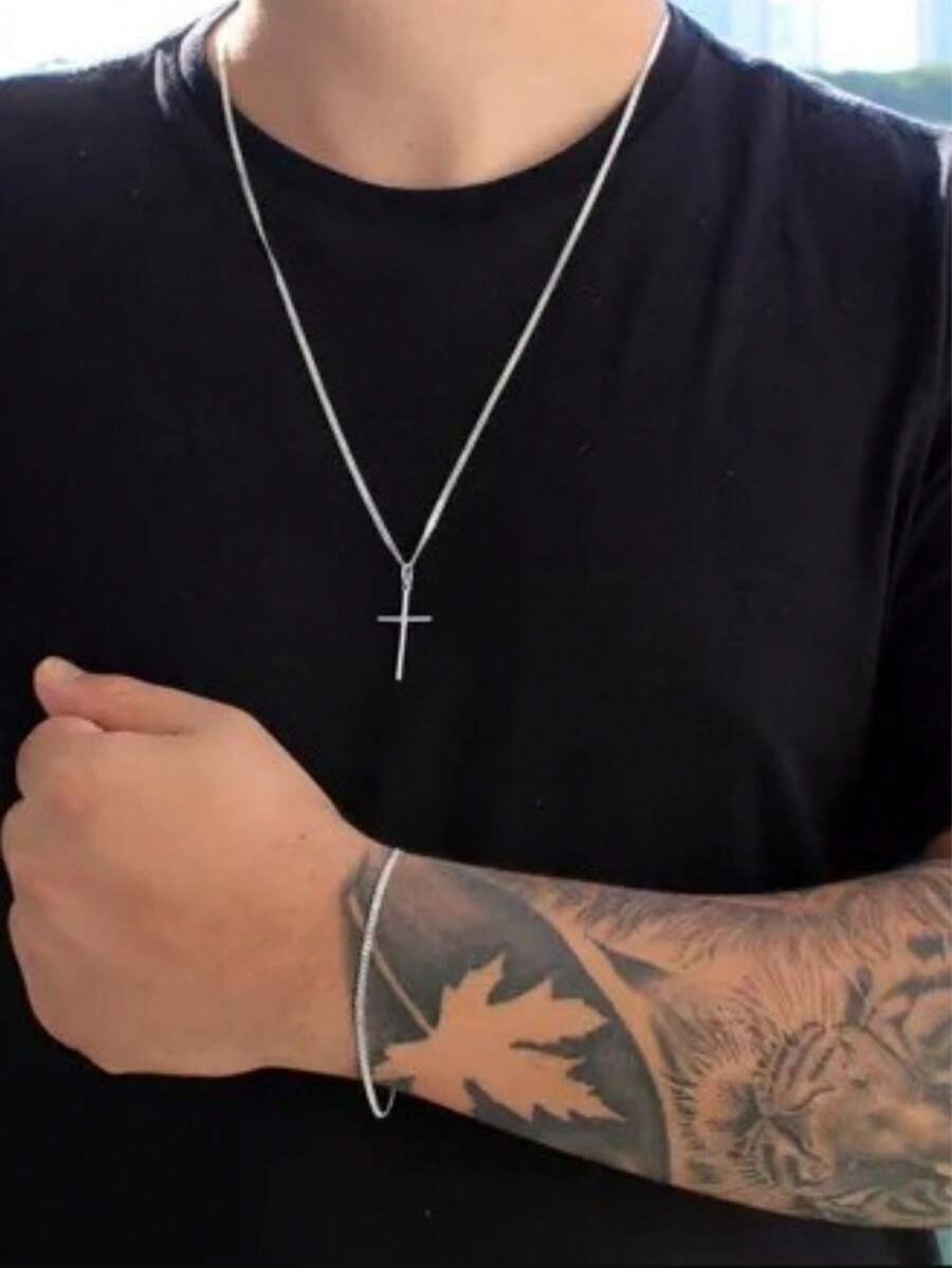 Men's Chain Necklaces - 銀色 - 查看 1