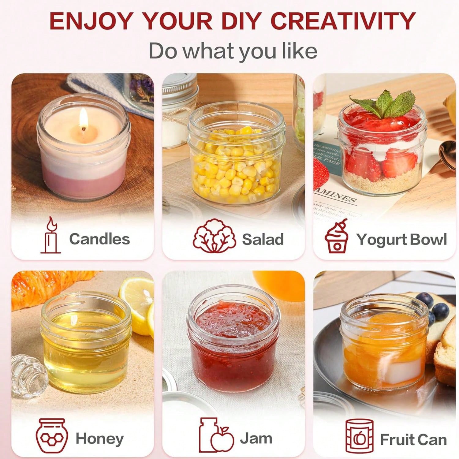 Lot De 16 Mini Bocaux Mason Avec Couvercles - 56,7 G - Verres à Shot