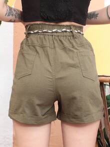 Women Shorts - 墨綠色 - 查看 5