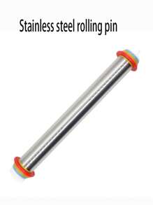 不銹鋼擀麵棍和烘焙墊套裝,大尺寸矽膠糕點墊帶可調整麵團擀麵卷環,非常適合製作比薩餅、派、糕點、意大利麵、餅乾等烘焙工具 - 銀色 - 查看 11