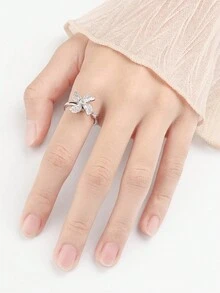 925 Sterling Silver Fidget Spinning Windmill Rings For Women Adjustable Size Statement Ring Fashion Creative Design Best Gifts Jewelry - Windmill - View 10