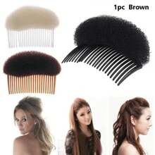 1PC Hair Comb Bun Chignon Padded Comb Invisible Hair Comb Pin Hair Styling Pins Women Women Hair Accessories, oddychająca poduszka Hair Applicator Root Fluffy Hair Clip On Both Sides Heighting Invisible Sponge Back Head Hair Comb Sponge BB Hair Clip Headpiece