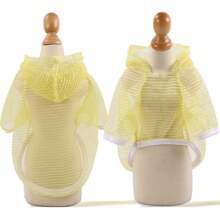 春夏季透氣寵物衣服帶帽,適用於貓和狗,防uv,適用於像貴賓犬,比熊犬這樣的小中型犬 - 藕粉色 - 查看 8