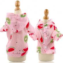 春夏季透氣寵物衣服帶帽,適用於貓和狗,防uv,適用於像貴賓犬,比熊犬這樣的小中型犬 - 藕粉色 - 查看 6