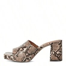 Artemisa Block Heel Slip On Sandals - 咖啡棕 - 查看 3