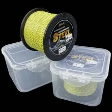 500碼黃點嵌編釣魚線,8股聚乙烯pe釣魚線- 10-80磅試驗,耐磨,適用於淡水和鹽水釣魚 - 黃色 - 查看 3