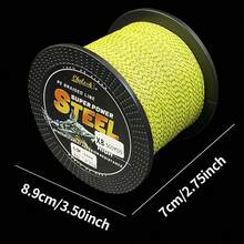 500碼黃點嵌編釣魚線,8股聚乙烯pe釣魚線- 10-80磅試驗,耐磨,適用於淡水和鹽水釣魚 - 黃色 - 查看 7
