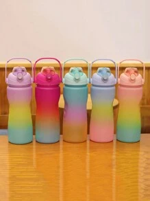 Juego De 4 Botellas De Agua Deportivas De Plástico, Portátiles Y De Gran Capacidad, Adecuadas Para Deportes Al Aire Libre - Color aleatorio - Ver 3