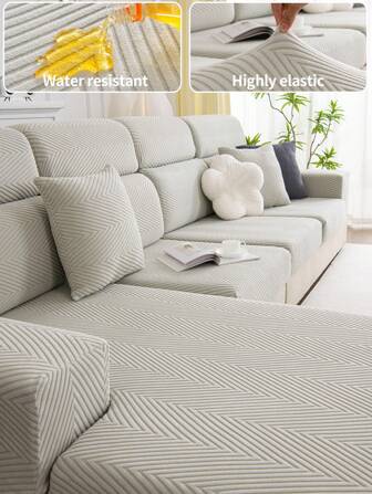 1片防水提花通用彈性沙發坐墊套,現代風格防滑沙發套,客廳沙發保護套適用於l型沙發和1/2/3/4座沙發