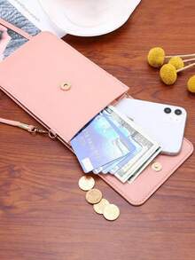 Túi điện thoại di động nữ mùa hè mới đơn giản có thể được cài đặt với điện thoại di động túi messenger mini túi điện thoại di động túi điện thoại phụ nữ - Hồng - Xem 4