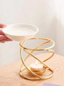 1 Simple Four-Twist Black Creative Aromatherapy Furnace Essential Oil Heating Lamp Household Wax Melting Lamp Candlestick Halloween,Spooky,Autumn,Festival,Holiday ,Winter,Holiday,Festival,Room Decor,