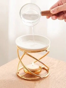 1 Simple Four-Twist Black Creative Aromatherapy Furnace Essential Oil Heating Lamp Household Wax Melting Lamp Candlestick Halloween,Spooky,Autumn,Festival,Holiday ,Winter,Holiday,Festival,Room Decor,