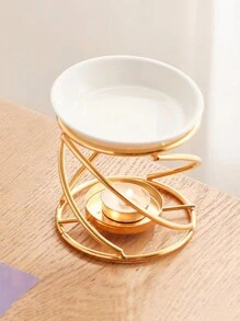 1 Simple Four-Twist Black Creative Aromatherapy Furnace Essential Oil Heating Lamp Household Wax Melting Lamp Candlestick Halloween,Spooky,Autumn,Festival,Holiday ,Winter,Holiday,Festival,Room Decor,