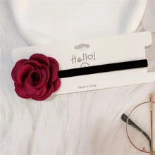 BMOR Elegant Velvet Choker Necklace Vintage Rose Flower Short Clavicle Chain Necklace Women Fashion Wedding Neck Collar Funky Jewelry Gift Valentines - Flower Choker - View 6