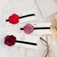 BMOR Elegant Velvet Choker Necklace Vintage Rose Flower Short Clavicle Chain Necklace Women Fashion Wedding Neck Collar Funky Jewelry Gift Valentines - Flower Choker - View 4