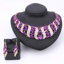 Cô dâu Pha lê Dây chuyền & Hoa tai Bộ Đối với phụ nữ Đám cưới , Kỳ nghỉ , Các bữa tiệc , Qủa tặng , Bộ trang sức - bộ 2 món - Xem 19