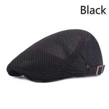 Vintage 8 Colors Men Cabbie Flat Cap Breathable Mesh Summer Hat Adjustable Newsboy Beret Ivy Cap - 56-61cm - View 14