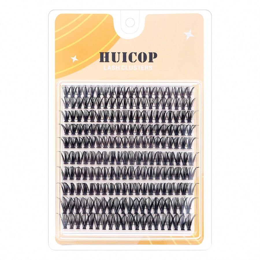 Huicop Lash Clusters Cluster Lashes 200 PCS Individual Lashes Two