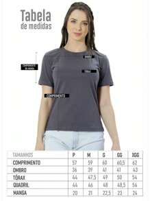 Camiseta Algodão Egípcio Feminina Premium Slim Lisa Básica - Branco - Visão 7