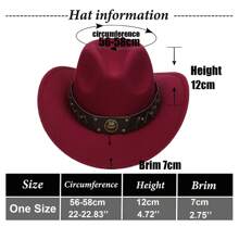 1pc Bull Head Western Cowboy Knitted Hat Gunslinger Felt Cowgirl Unisex Cap With Drooping Brim, Jazz Hat, Horse Riding Hat, Outdoor Camping Warm Gift Hat, Personalized Jazz Hat,  Knitted Hat, Retro Hat, British Style Performing Dance Matching Prop, Adult Texan Cowgirl Hat Fancy Dress Party Accessory Country Western Rancher Jazz Panama Hats Godfather Cap