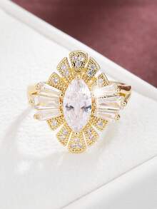 1入時尚的眼形設計個性化女孩戒指 - 彩色 - 查看 20