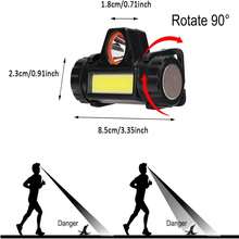 LED Head Lamp Headlamp Light Miner Flashlight Waterproof USB Rechargeable Adjustable Lighting Headlamp Front Flashlight For Hiking, Camping, Fishing, Running