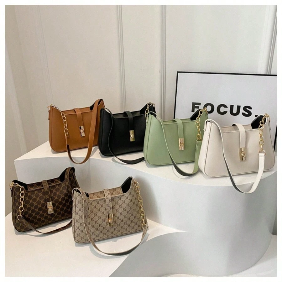 流行小香风真皮女包2024夏季腋下优雅轻奢链条单肩包