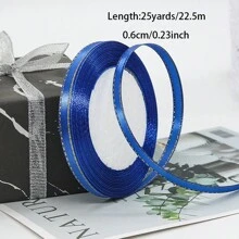 1 Roll 25 Yards, 0.6cm Phnom Penh Ribbon Wedding Candy Box Ribbon Gift Wrap Ribbon Ribbon Hand-Made D Iy Decorative Tape - 0.6cm - View 12