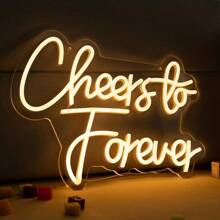 Cheers To Forever Neon Sign White Neon Light Cheers To Forever Led Neon Light Adjustable Letter Neon Sign For Wedding Engagement Valentines Man Cave Game Room Bar Store Party Art Decor Gifts