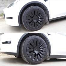 4PCS Wheel Covers For 2020-2023 Tesla Y 19-Inch ABS Hubcap Rim Protectors Whirlwind-Shaped Wheel Trim Covers By IKON MOTORSPORTS. - Gaya V5 - Hitam Matte - View 6