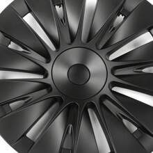 4PCS Wheel Covers For 2020-2023 Tesla Y 19-Inch ABS Hubcap Rim Protectors Whirlwind-Shaped Wheel Trim Covers By IKON MOTORSPORTS. - Gaya V5 - Hitam Matte - View 4