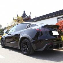 4PCS Wheel Covers For 2020-2023 Tesla Y 19-Inch ABS Hubcap Rim Protectors Whirlwind-Shaped Wheel Trim Covers By IKON MOTORSPORTS. - Gaya Arakhnida - Hitam Mengkilap - View 2