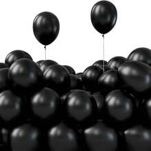 霧面黑色氣球 - 50 個 5 吋黑色氣球非常適合氣球花圈或氣球拱門作為派對裝飾、生日裝飾、迎嬰派對裝飾、退休派對裝飾 - 黑色 - 查看 3