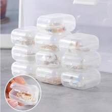 10pcs/20pcs/40pcs Transparent Storage Box, Earrings, Rings, Jewelry DIY Storage Box, Fishing Hook Storage Box, Portable Multi-Purpose Storage Box, Round Storage Box, Apple Storage Box, Square Storage Box, Square Storage Box Without Compartments - White - View 8