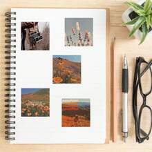 50pcs Scenery Ins Stickers, Graffiti Cartoon Cute Vinyl Waterproof Stickers, Suitable For Water Bottles, Laptops, Phones, Skateboards, Guitars, Luggage, Clipboards, Hard Hats, Decor For Children, Teenagers And Adults Party Supplies, Scrapbooking And Gifting,Skateboard,Scrapbooking,Bible Study Supplies,Brown Sticker,Keyboard Stickers,Journaling