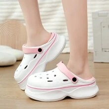 Zapatillas Blancas De Tabi Para Mujer Con Suela Gruesa, Altura Adicional, A Prueba De Agua, Adecuadas Para Actividades Al Aire Libre, Incluidas Las Relacionadas Con El Agua, Actividades En Interiores, Como Usar Después De Ducharse - Blanco - Ver 7