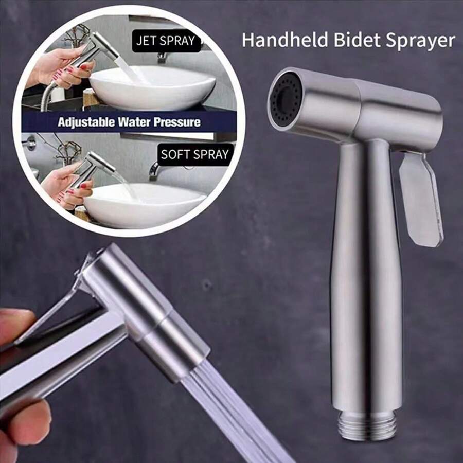 3pcs Toilet Bidet Spray Kit High-Pressure Boosting Spray Head 304 Stainless Steel For Bathroom Use Bathroom Accessories Bathroom Tools - Silver - View 1