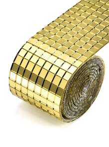 1捲(30cm/100cm)亞克力閃亮亮片馬賽克貼紙diy自粘豪華貼紙牆面裝飾 - 銀色 - 查看 1