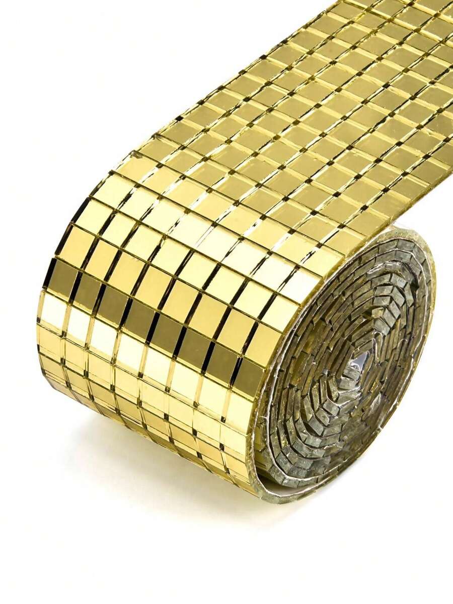 1捲(30cm/100cm)亞克力閃亮亮片馬賽克貼紙diy自粘豪華貼紙牆面裝飾 - 銀色 - 查看 1