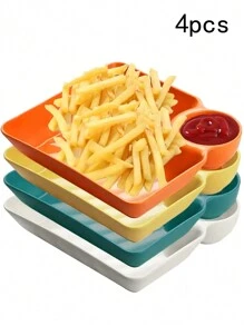 Juego de 4/5 platos de plástico para salsa de inmersión para raviolis, cocina, regalo de Navidad