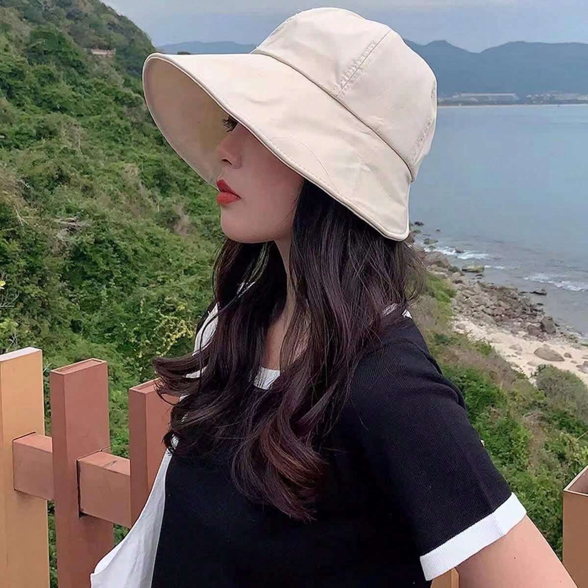 Chapeau De Soleil Femme Large Bord Rose - Maille Organza, Plage Soirée Vintage