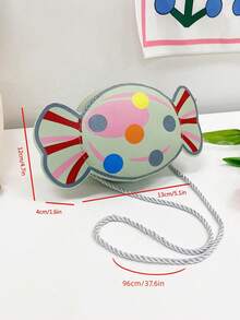 1pc Young Girl's Pu Leather Mini Crossbody Bag With Zipper Closure, Cute Candy Colors For Daily Use - Green - View 2
