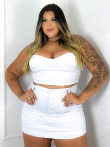 Plus Size Women Tops - 白色 - 查看 3