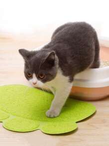 1 Pièce Tapis De Litière Pour Animal De Compagnie En Pvc Antidérapant En Forme D'empreinte De Pied, Double Usage Comme Tapis De Litière Pour Chat Et Tapis De Table