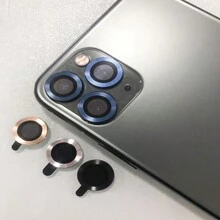 3 CÁI 2 CÁI Kim loại Bảo vệ ống kính máy ảnh đơn Tương thích với IPhone 11 12mini 11Promax 13 14 15Pro Max 14Plus 13Pro 15Pro 14Pro I15 Phụ kiện nắp ống kính thủy tinh - Màu xanh lam - Xem 6