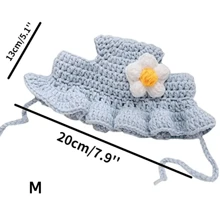 手工针织可爱角色扮演宠物帽子，猫、狗、兔子头饰