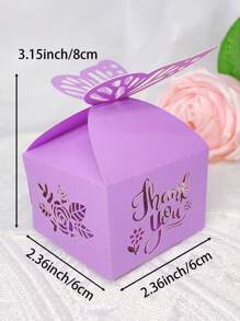 50 piezas Caja de regalos con decoración de mariposas, caja de regalo con mariposas 3D huecas, caja para caramelos y galletas, caja de decoración DIY, suministros para fiesta de boda, cumpleaños, San Valentín, decoración escénica festiva, almacenamiento de chocolates y galletas, suministros de boda, Navidad, San Valentín