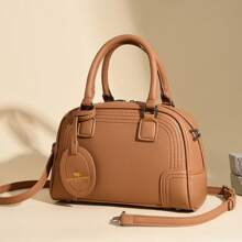 方便的荔枝印花休閒手提包,適合青少年女大學生、新手和白領工作者,適合大學約會和購物 - 黃色 - 查看 5