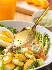 6/8pcs Stainless Steel Serving Utensils Set, Soup Ladle, Serving Spoon, Serving Spatula, Suitable For Home Kitchen, Hotel, Buffet, Banquet - Silver - View 8